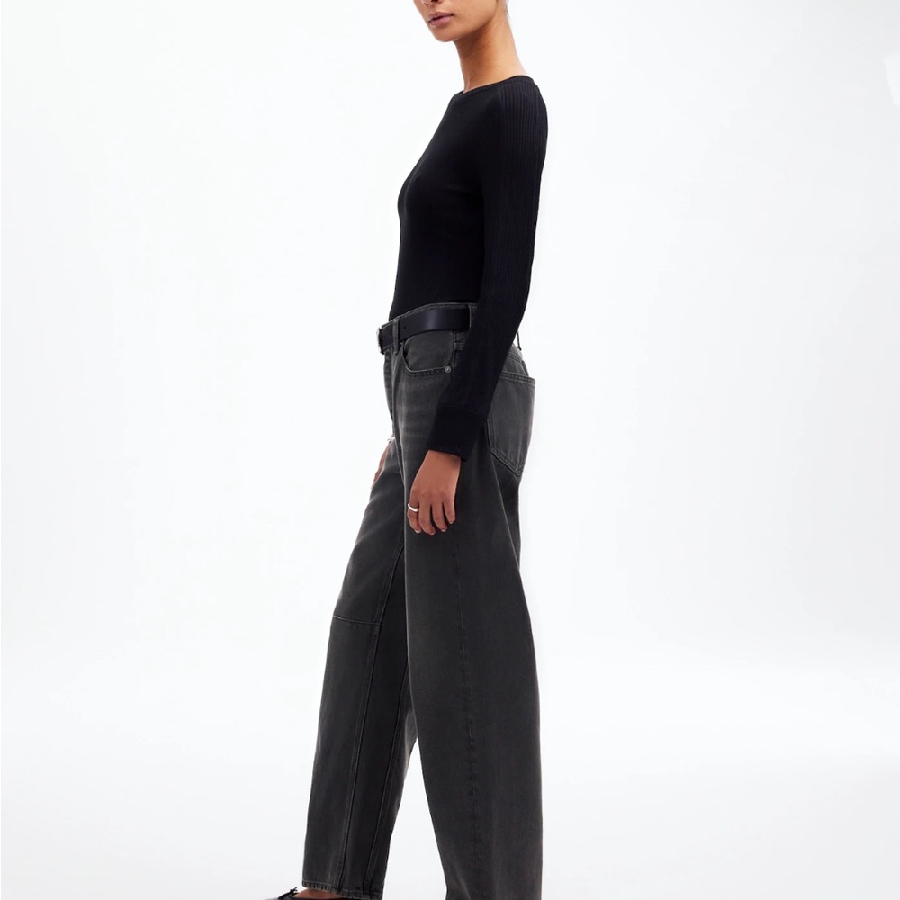 New Madewell The Petite Darted Barrel-Leg Jean 27P - Picture 3 of 9